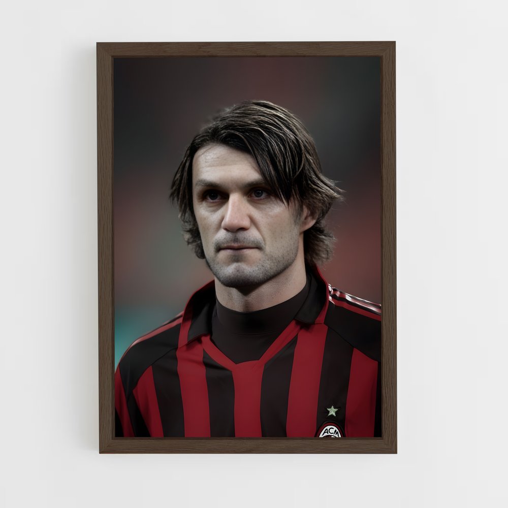 ap-paolo maldini-12 cadre Bois foncé