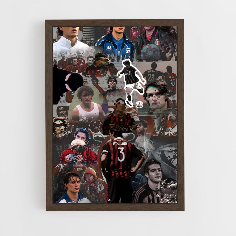 ap-paolo maldini-2 cadre Bois foncé