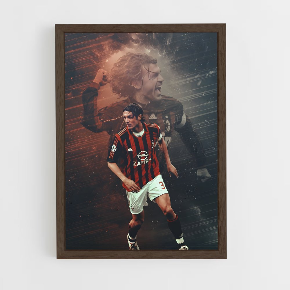 ap-paolo maldini-7 cadre Bois foncé