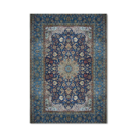 Poster Tapis Bleu Floral
