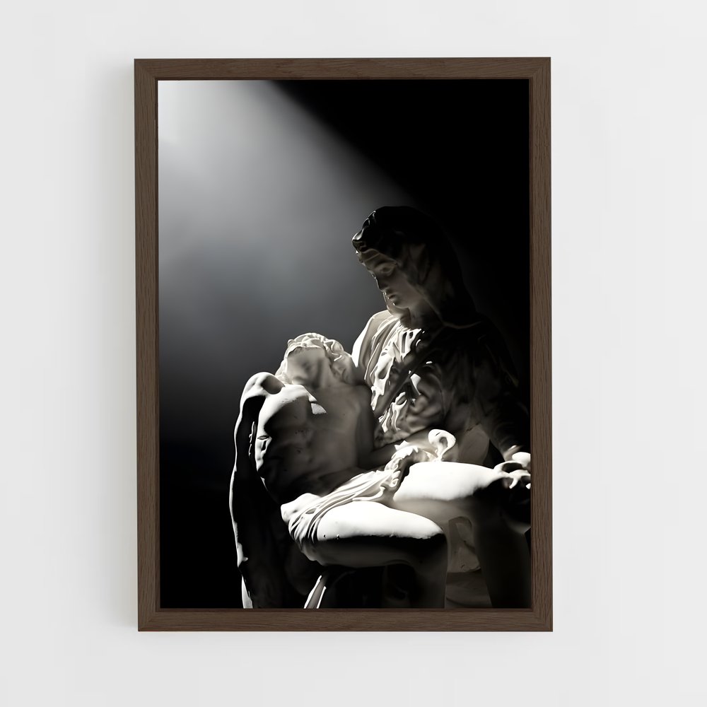 ap-pieta michelangelo-1 cadre Bois foncé
