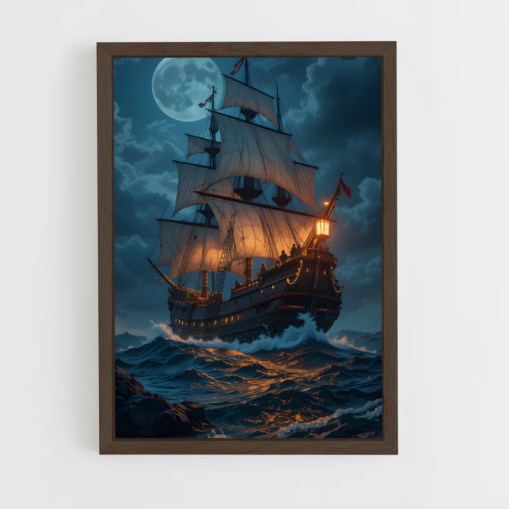 ap-pirate ship-1 cadre Bois foncé