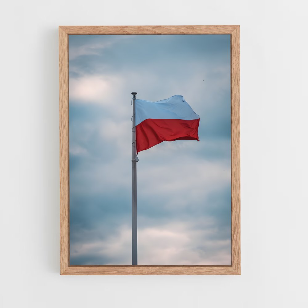 ap-poland flag-1 cadre Bois clair