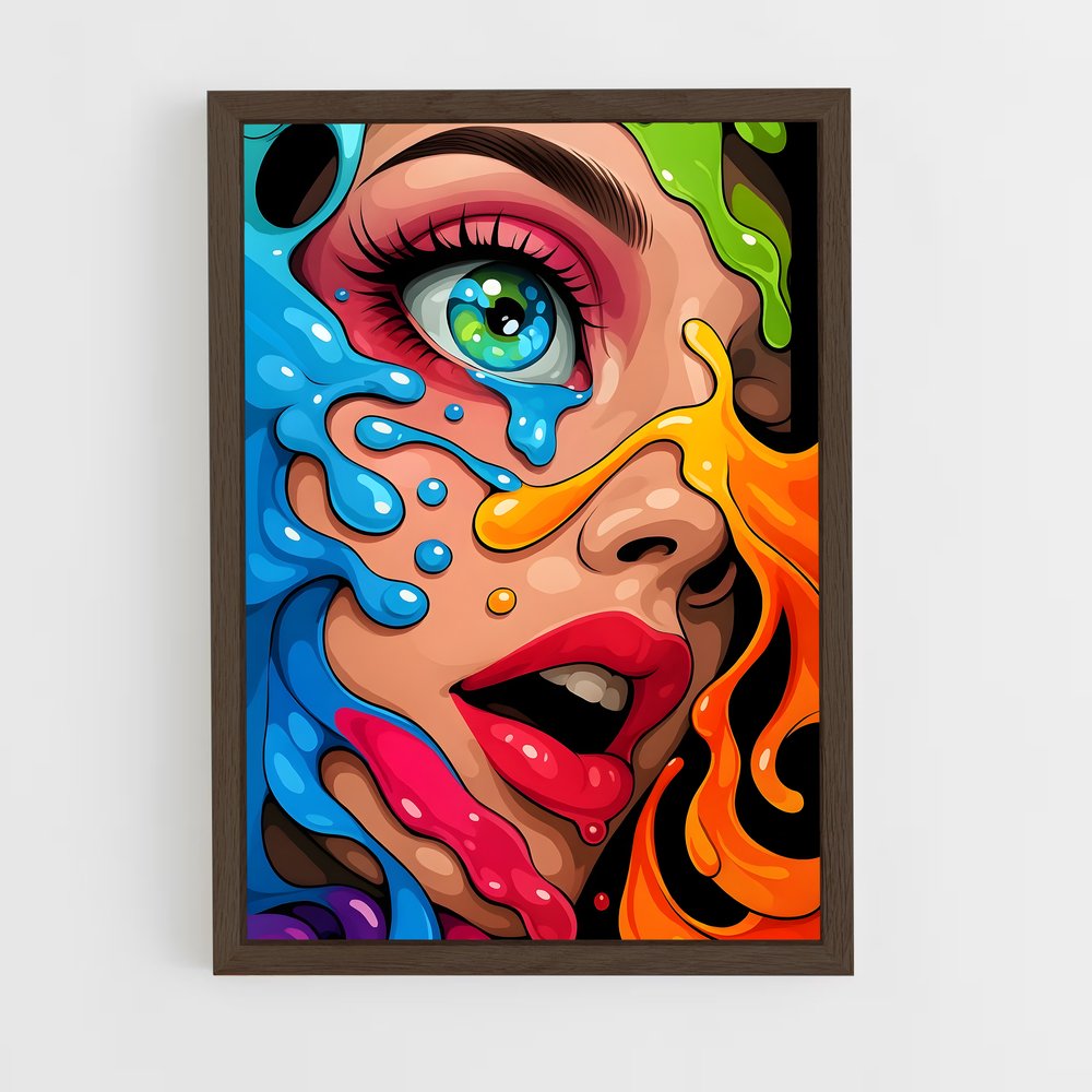 ap-pop art-11 cadre Bois foncé