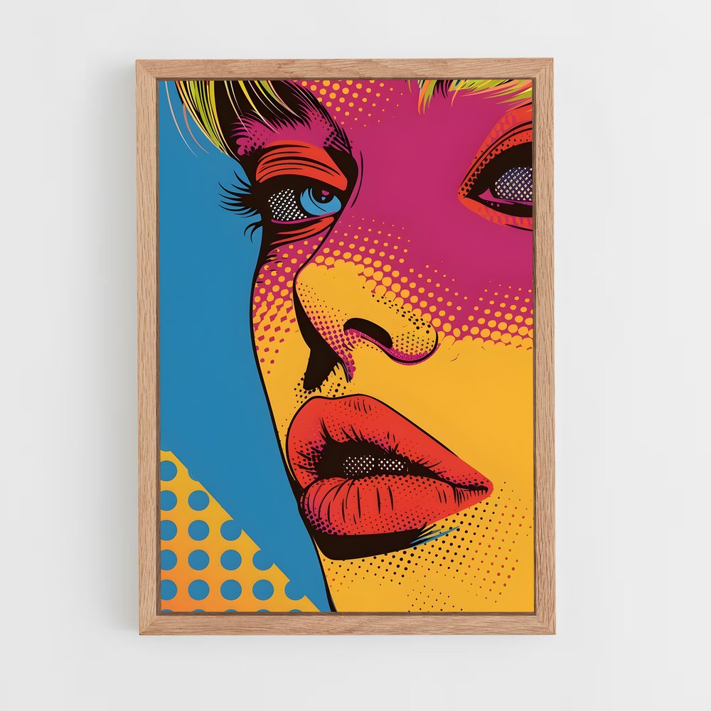 ap-pop art-6 cadre Bois clair