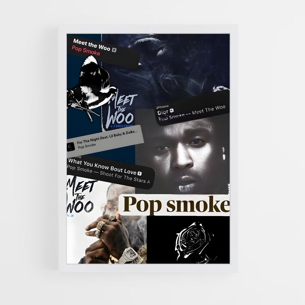 ap-pop smoke-8 cadre Blanc