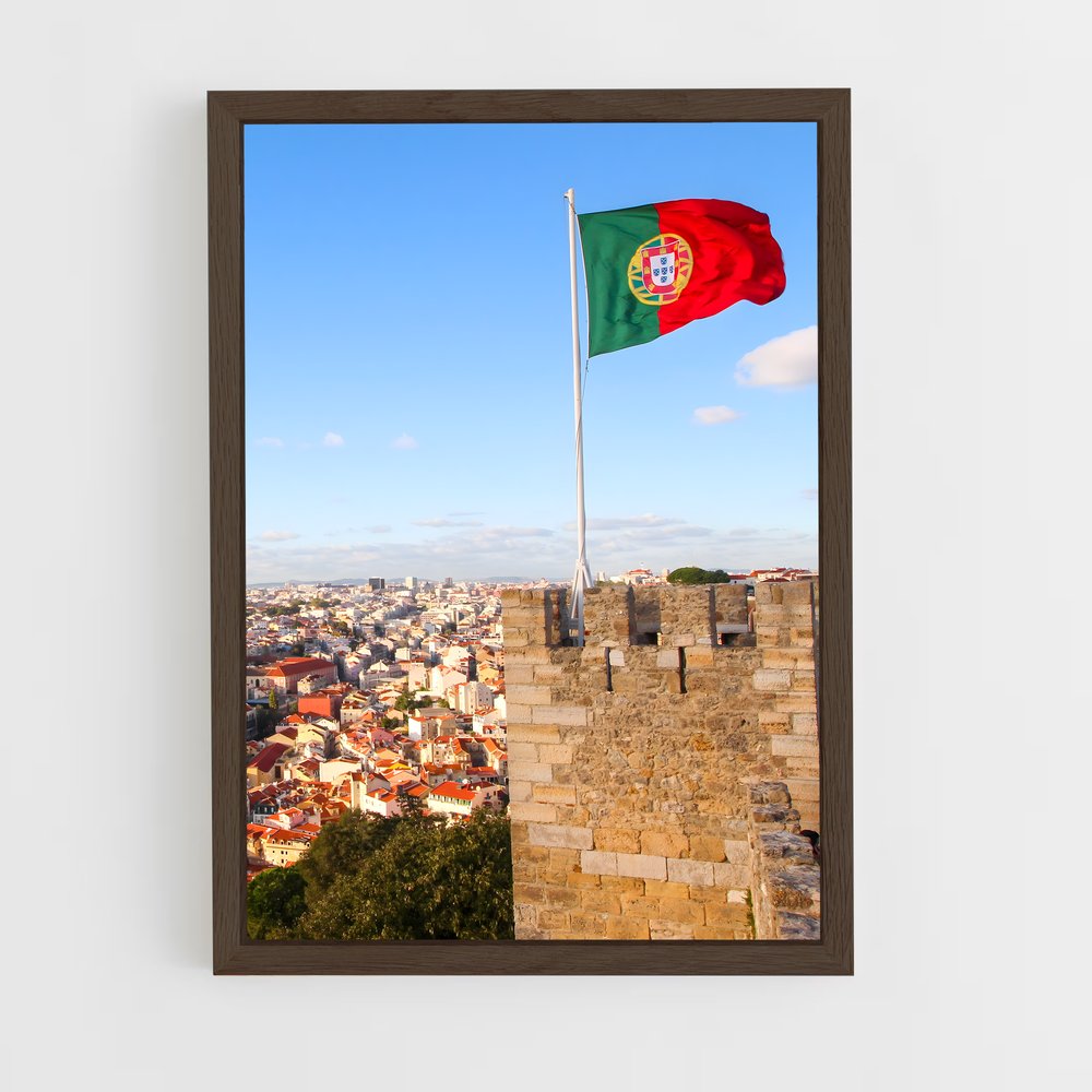 ap-portugal flag-3 cadre Bois foncé