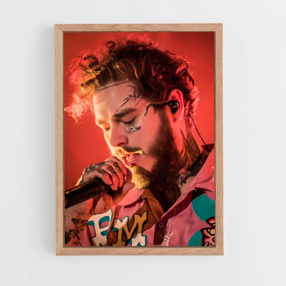 ap-post malone-2 cadre Bois clair