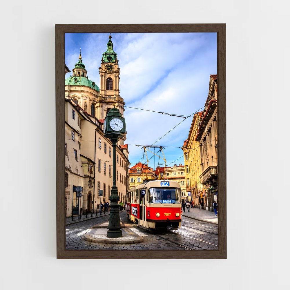 ap-prague tram-4 cadre Bois foncé