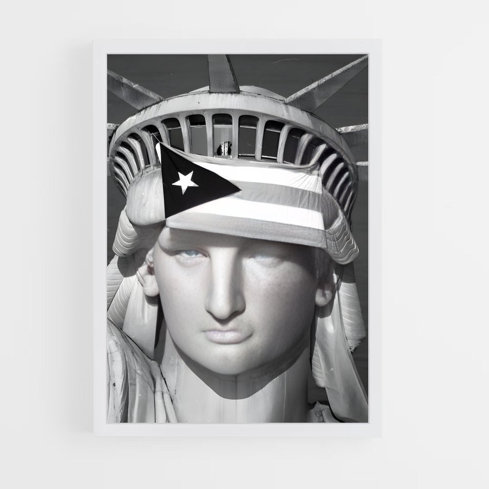 ap-puerto rico flag-1 cadre Blanc
