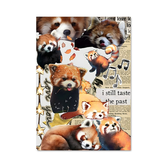 Poster Panda Rouge Enjoué