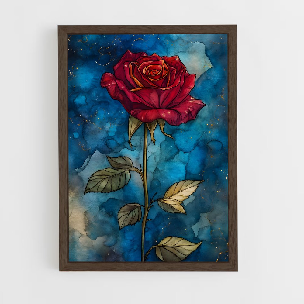 ap-red rose-2 cadre Bois foncé