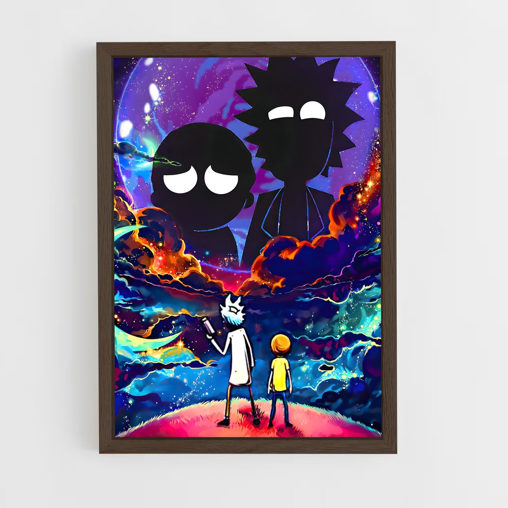 ap-rick and morty-10 cadre Bois foncé