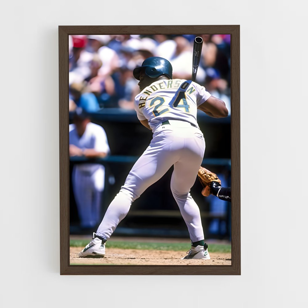 ap-rickey henderson-6 cadre Bois foncé
