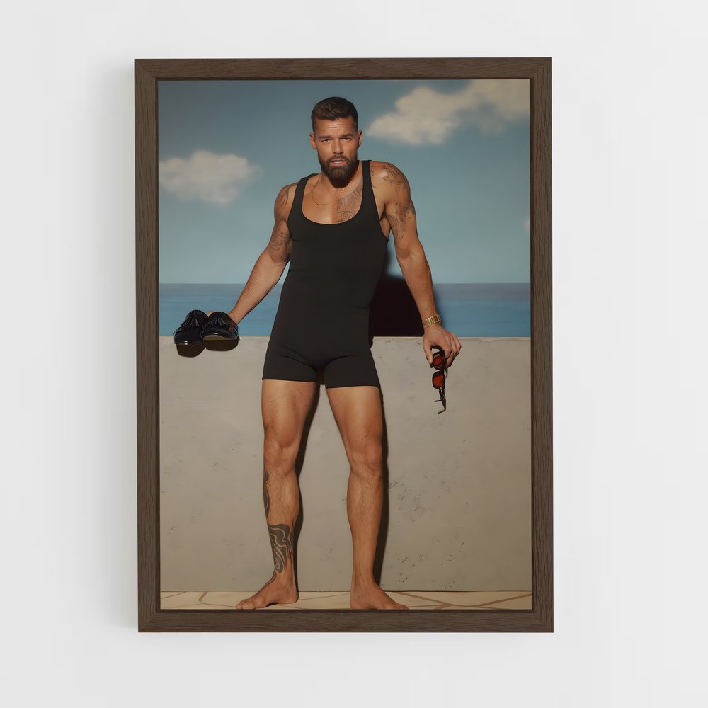ap-ricky martin-1 cadre Bois foncé