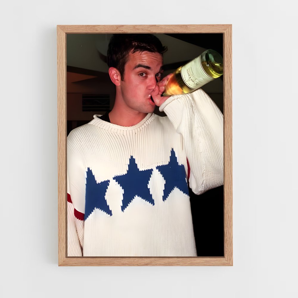 ap-robbie williams-6 cadre Bois clair
