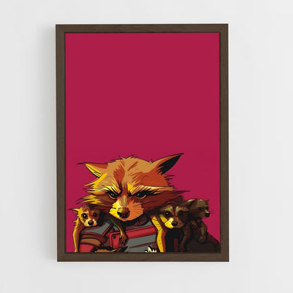 ap-rocket raccoon-4 cadre Bois foncé