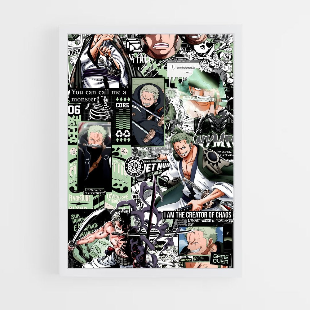 ap-roronoa zoro-14 cadre Blanc