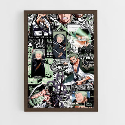 ap-roronoa zoro-14 cadre Bois foncé