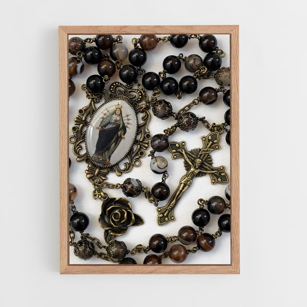 ap-rosary-9 cadre Bois clair