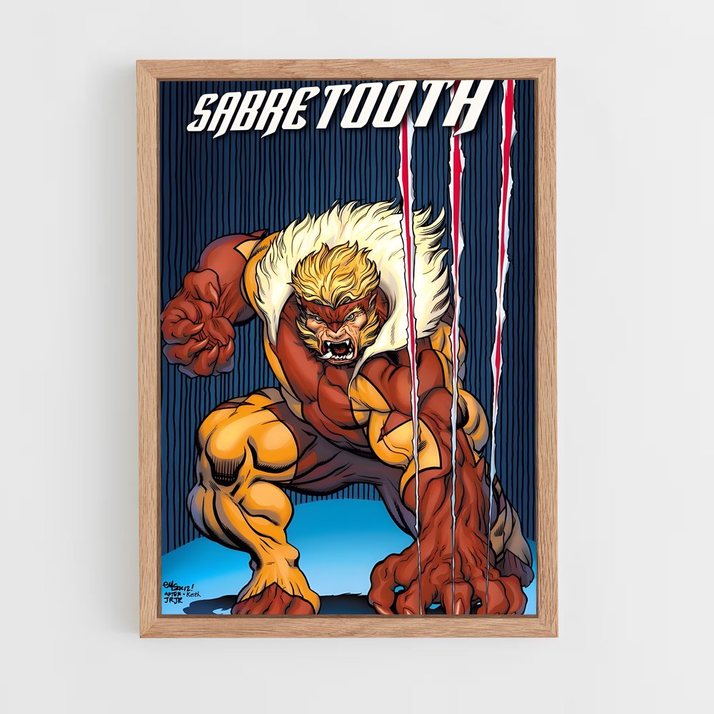 ap-sabretooth x-men-10 cadre Bois clair