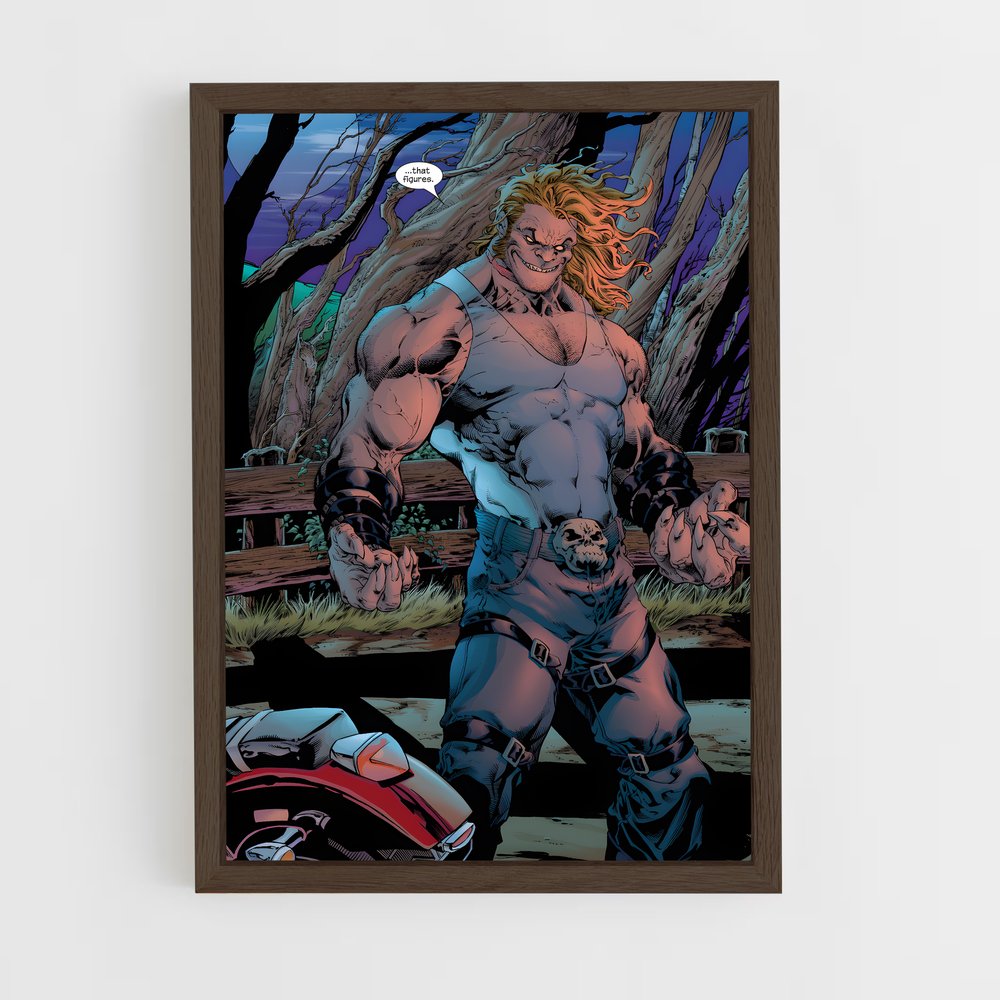 ap-sabretooth x-men-4 cadre Bois foncé