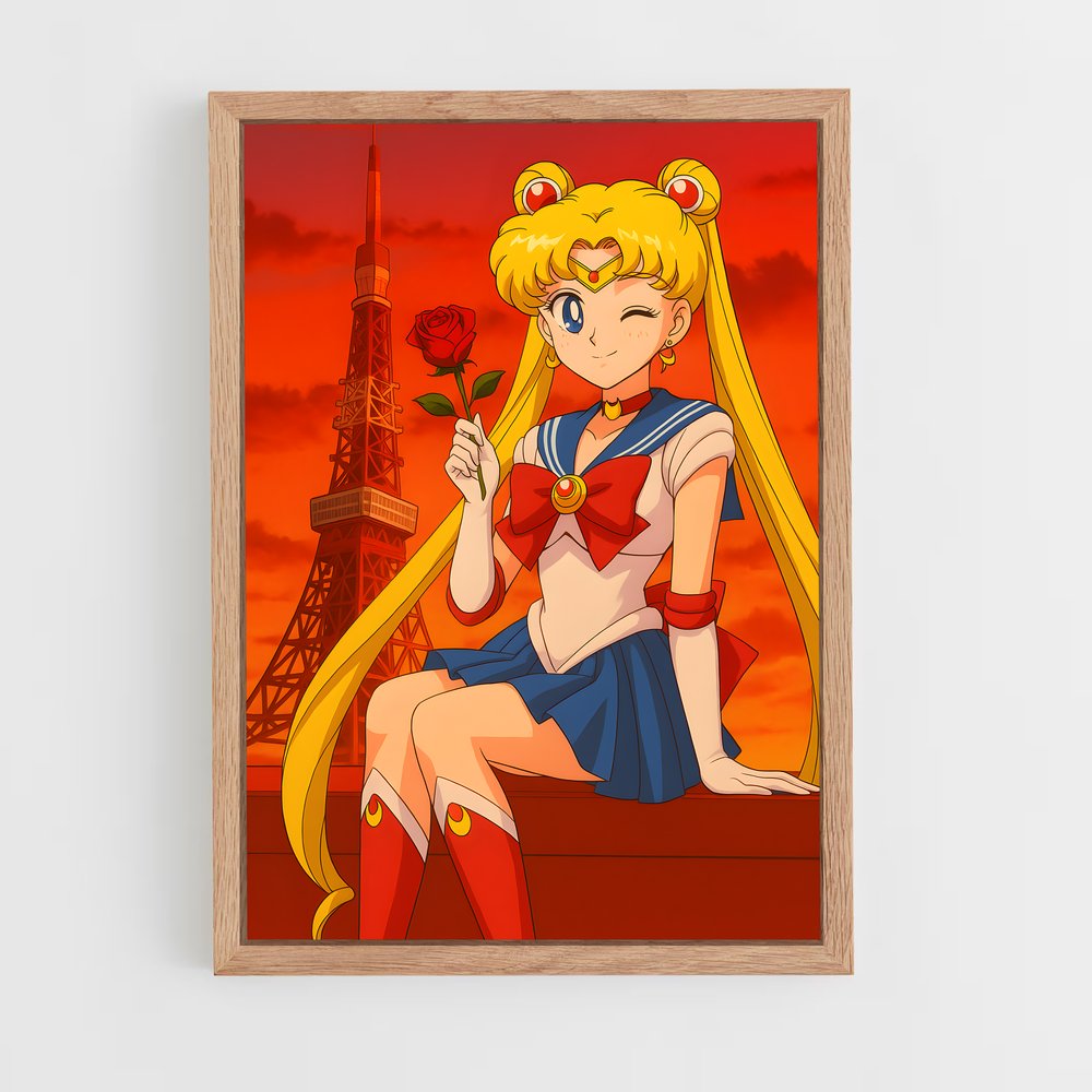 ap-sailor moon-8 cadre Bois clair