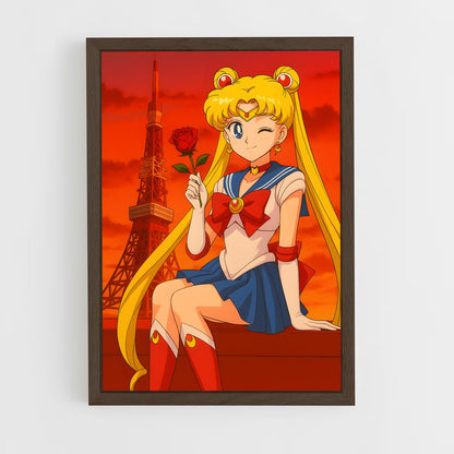ap-sailor moon-8 cadre Bois foncé