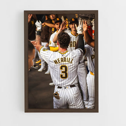 ap-san diego padres-2 cadre Bois foncé