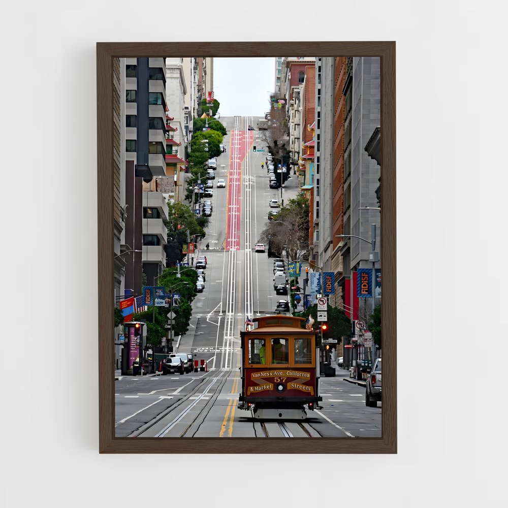 ap-san francisco cable car-3 cadre Bois foncé