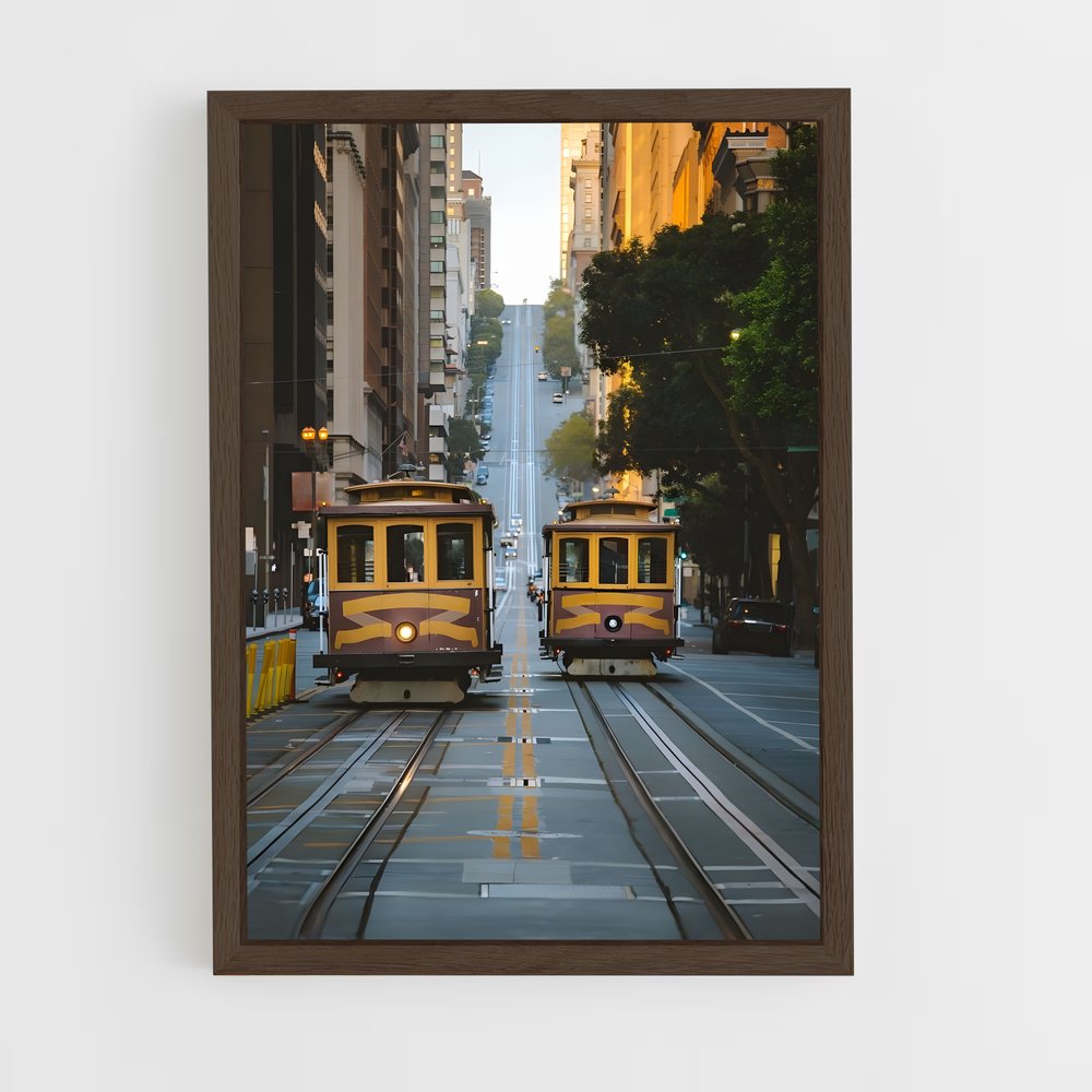 ap-san francisco cable car-4 cadre Bois foncé