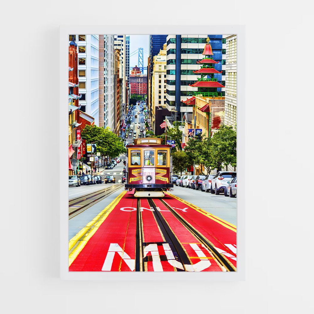 ap-san francisco cable car-6 cadre Blanc