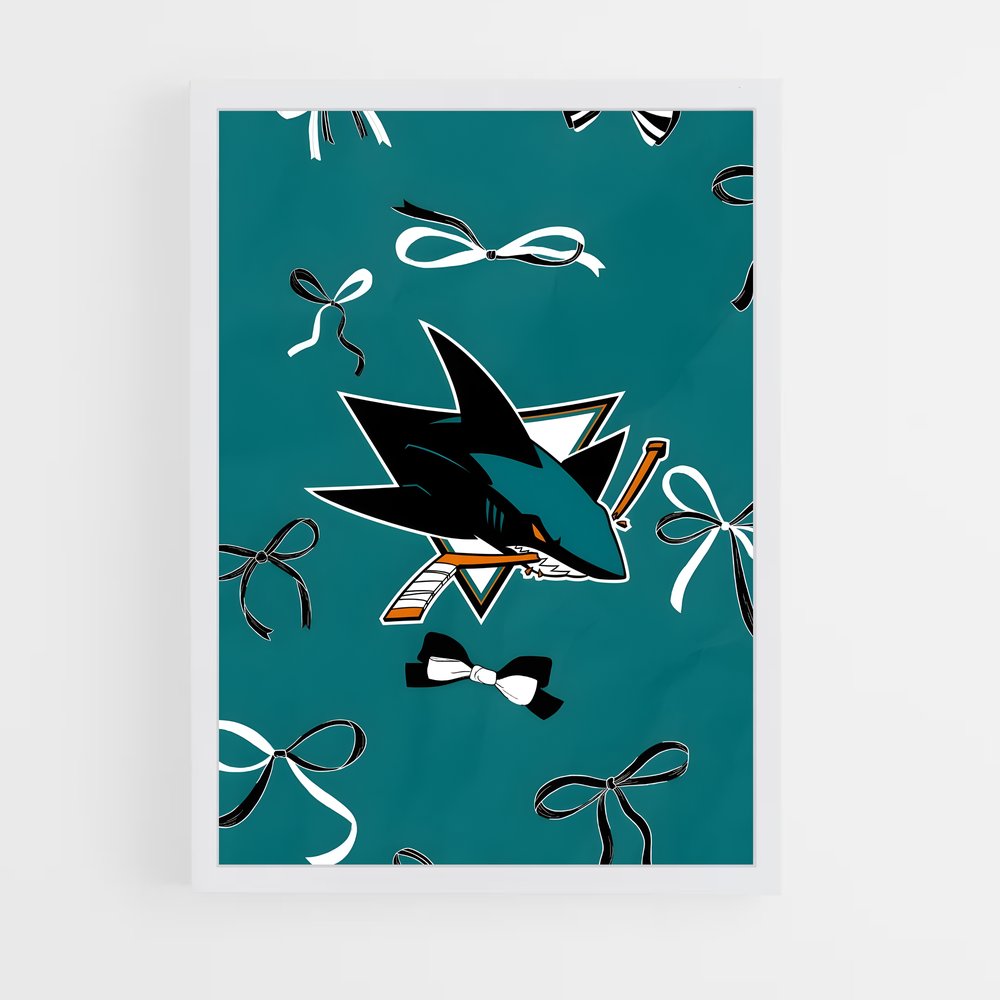 ap-san jose sharks-4 cadre Blanc