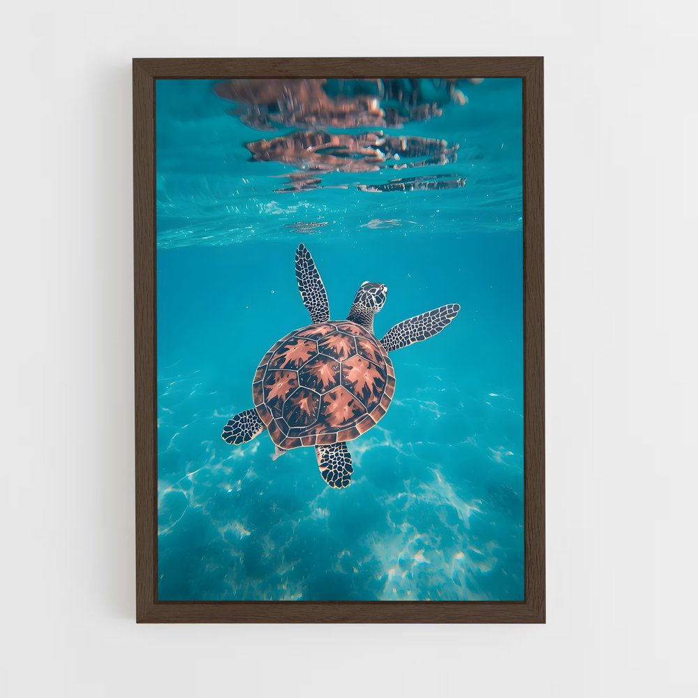 ap-sea turtle-3 cadre Bois foncé