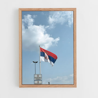ap-serbia flag-3 cadre Bois clair