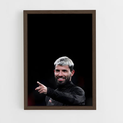 ap-sergio aguero-10 cadre Bois foncé