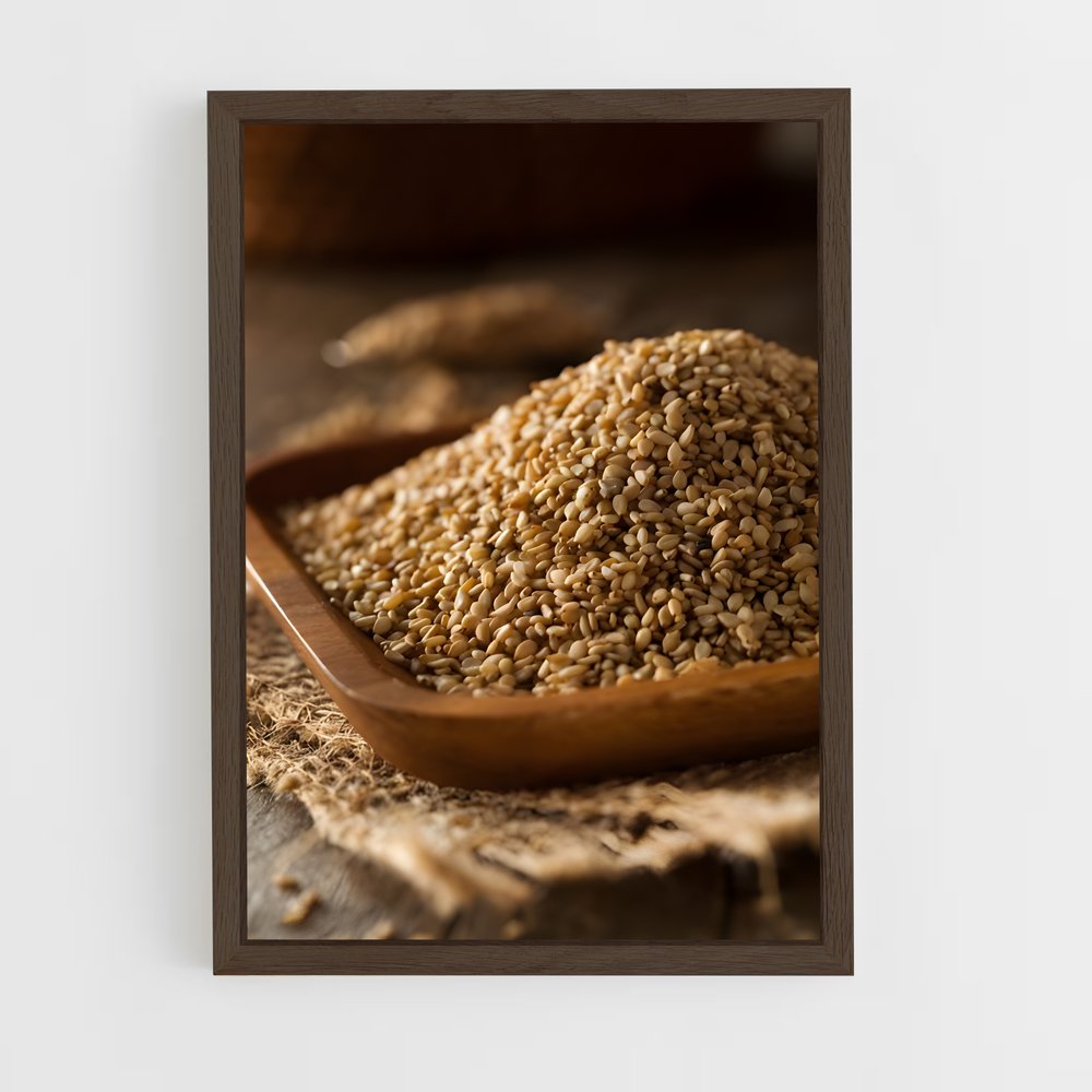 ap-sesame seeds-4 cadre Bois foncé