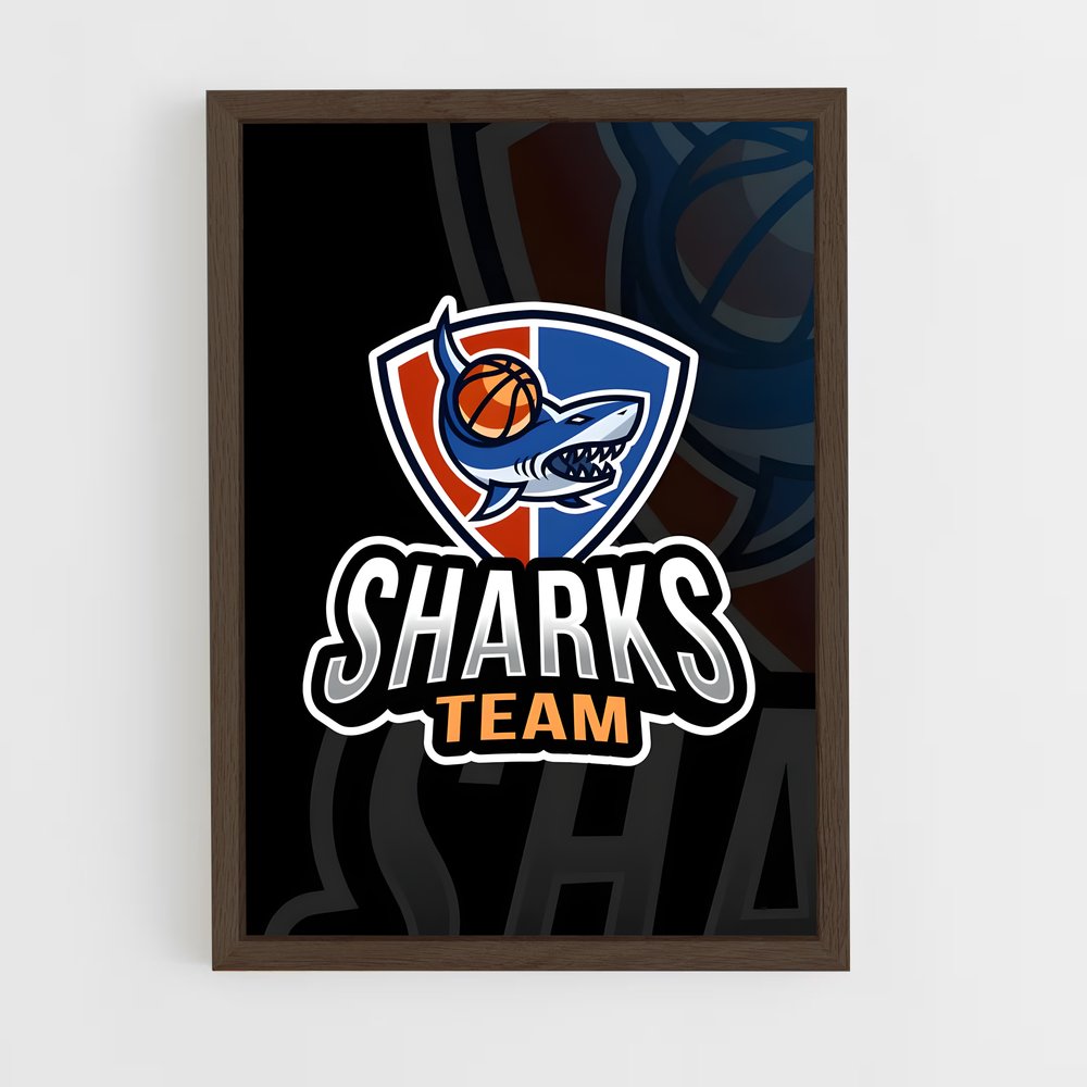 ap-shanghai sharks basketball-1 cadre Bois foncé