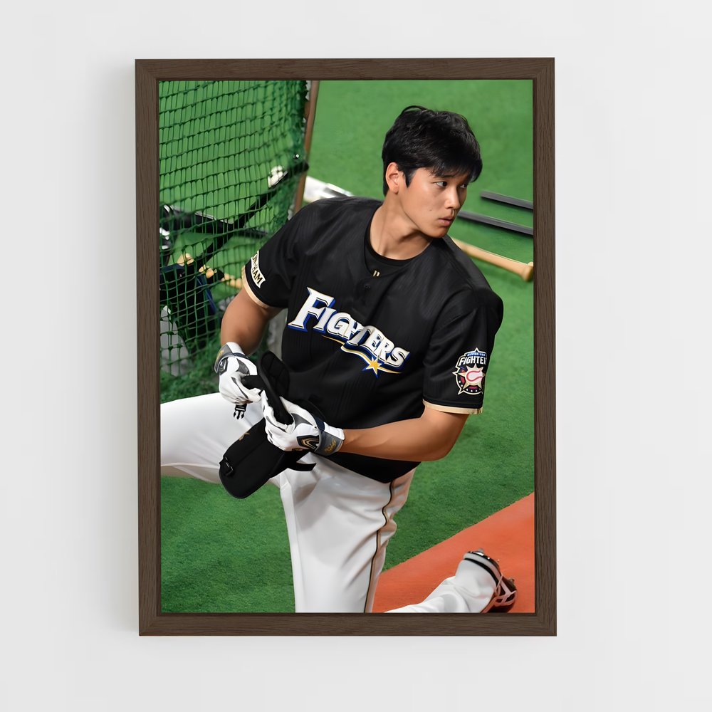 ap-shohei ohtani-4 cadre Bois foncé
