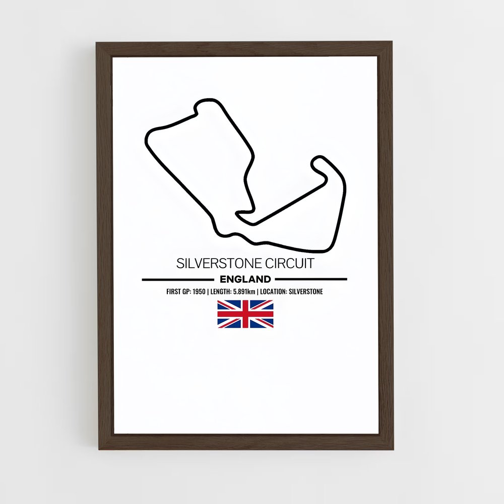 ap-silverstone circuit uk-3 cadre Bois foncé