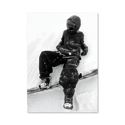 Poster Snowboarder en Paix
