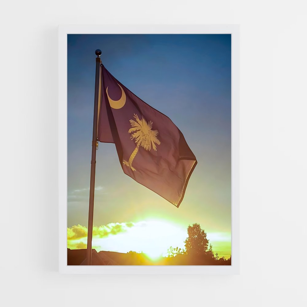 ap-south carolina flag-3 cadre Blanc