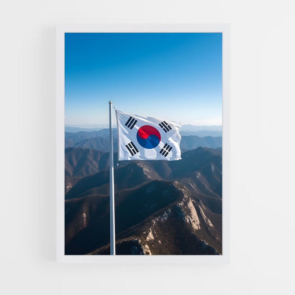ap-south korea flag-2 cadre Blanc