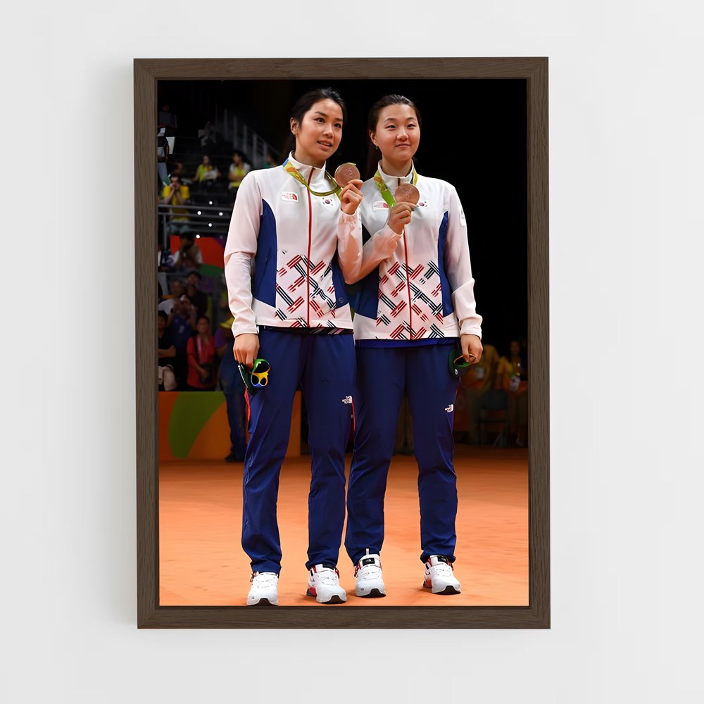 ap-south korea national badminton team-2 cadre Bois foncé