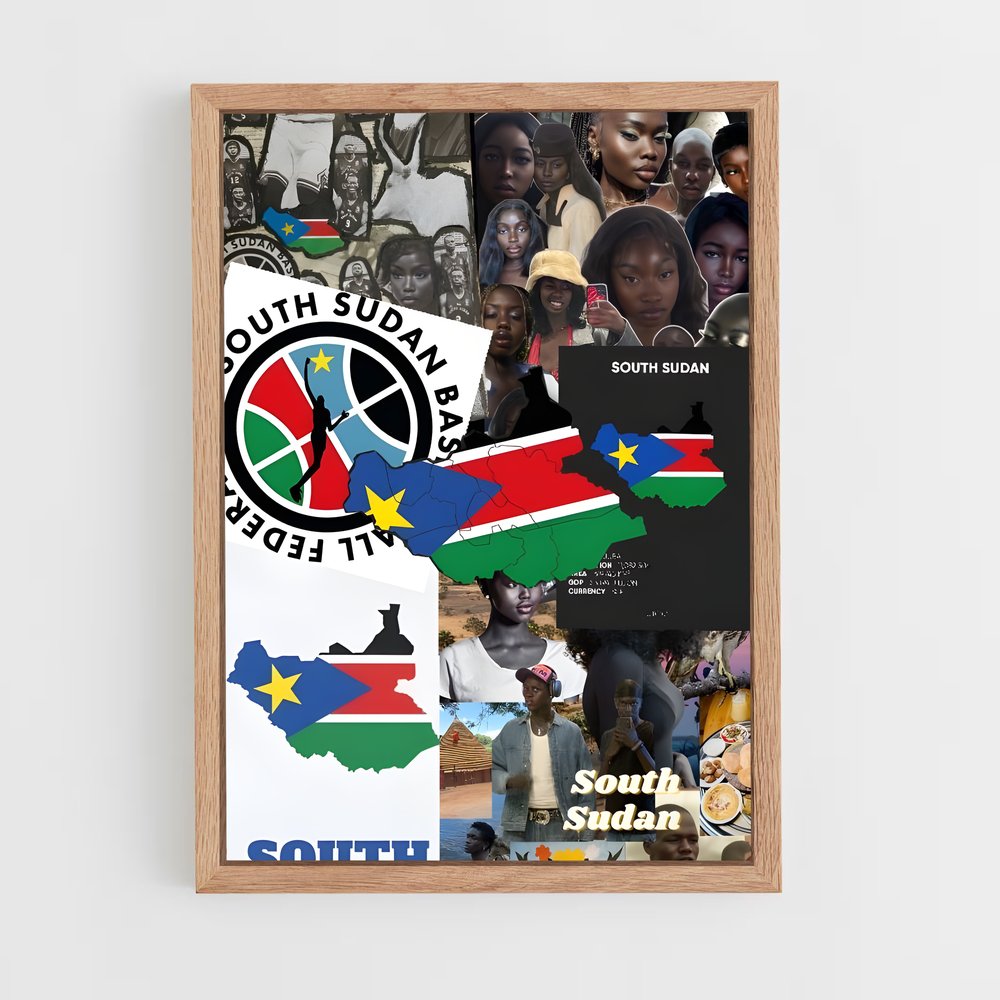 ap-south sudan flag-2 cadre Bois clair