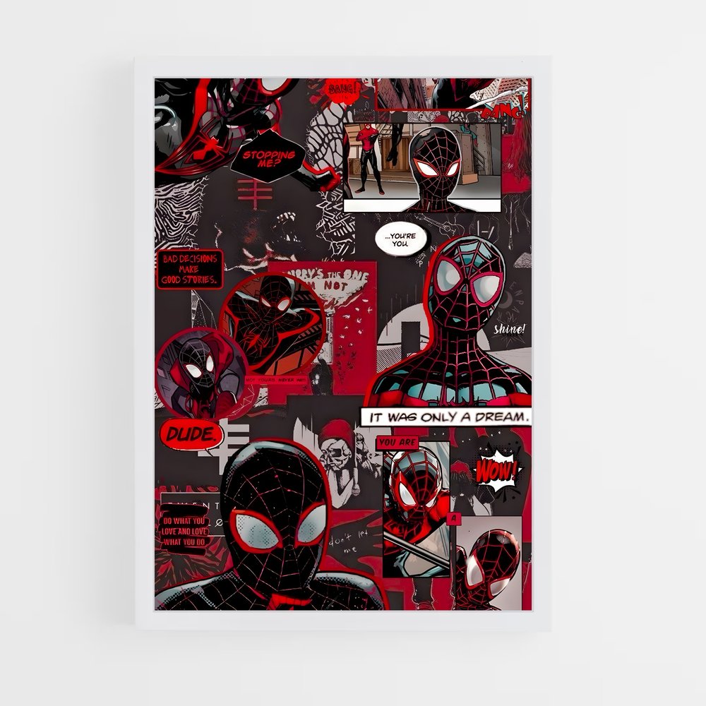 ap-spider man miles morales-8 cadre Blanc