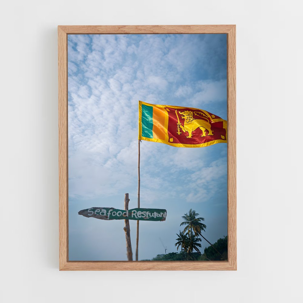 ap-sri lanka flag-1 cadre Bois clair