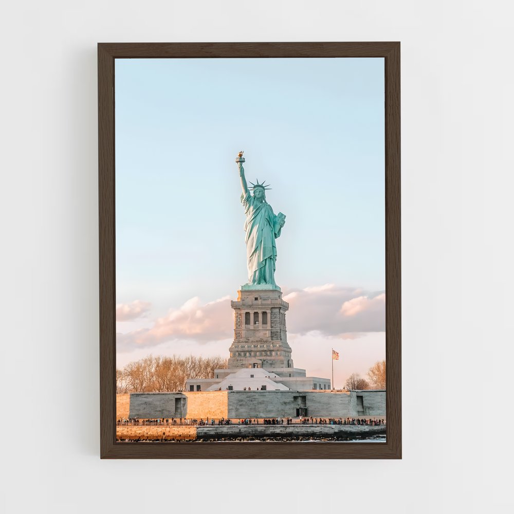 ap-statue of liberty-16 cadre Bois foncé