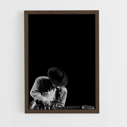 ap-stevie ray vaughan-4 cadre Bois foncé