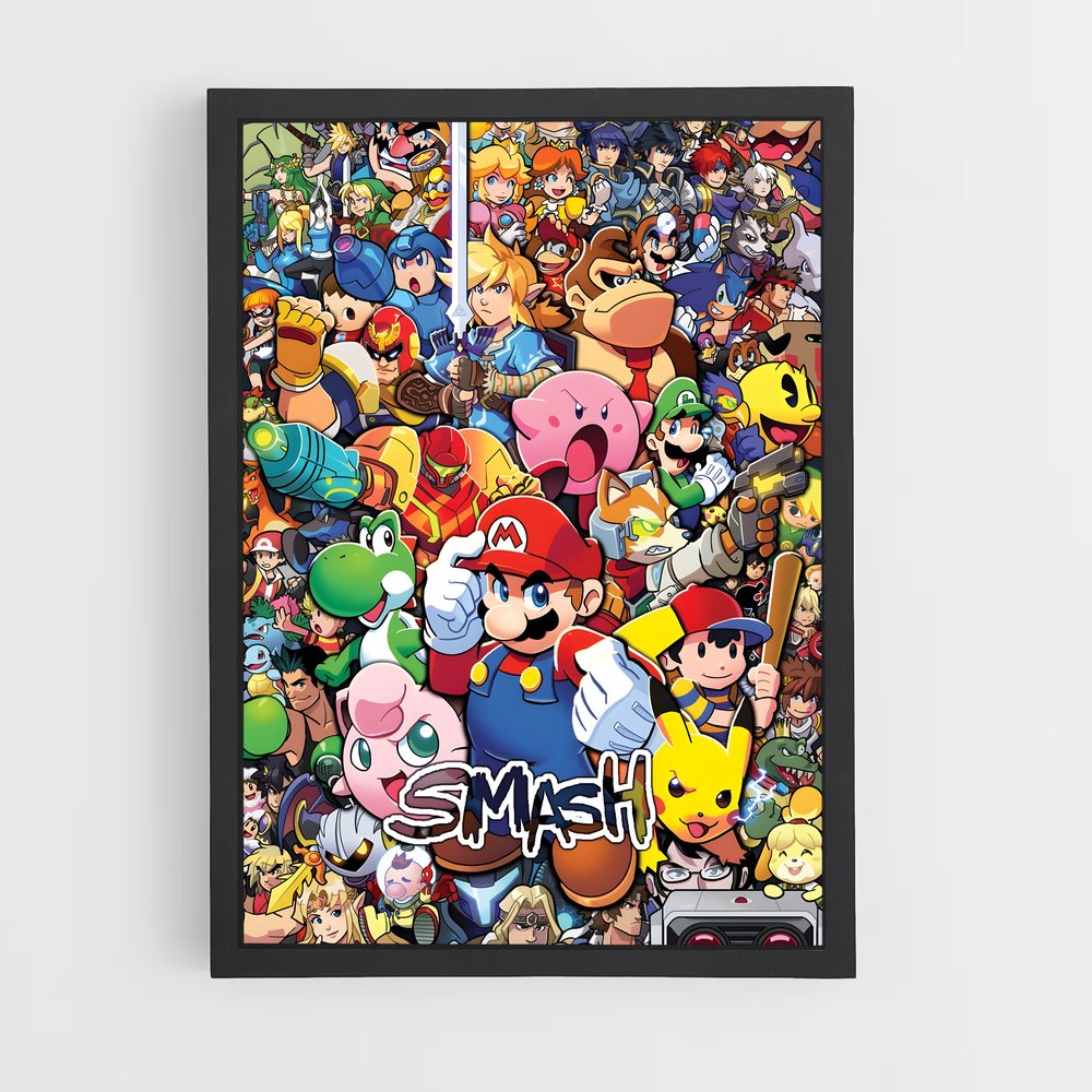 ap-super smash bros-4 cadre Noir